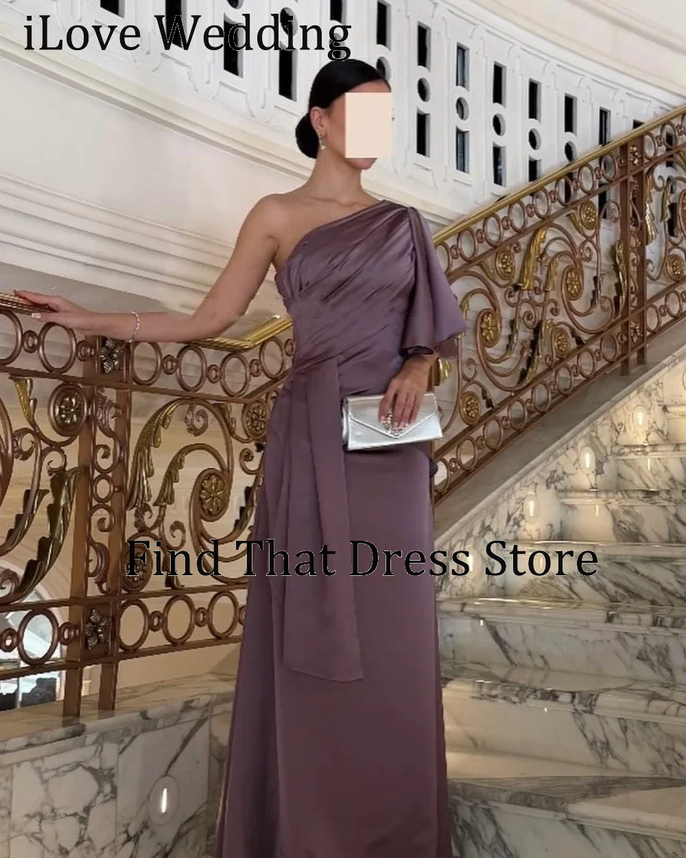 

Custom Made One Shoulder Satin Pleated Fomral Evening Gown A-line Backless Pleated Floor Length Bridesmaid Prom Dress