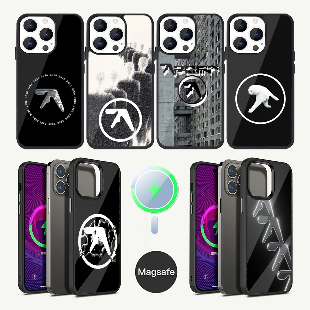 Aphex T-Twin Symbol Logo Phone Case For iPhone 16,15,14,13,12,11,Plus,Pro,Max Mini Magsafe Magnetic Wireless Charging