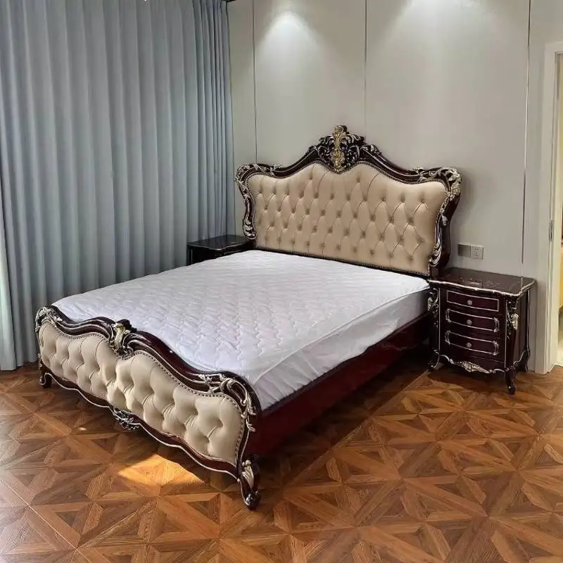 

Wooden Beige European Double Bed Japanese Cheap Adults Modern European Double Bed Luxury Style Cama Matrimonial Furniture