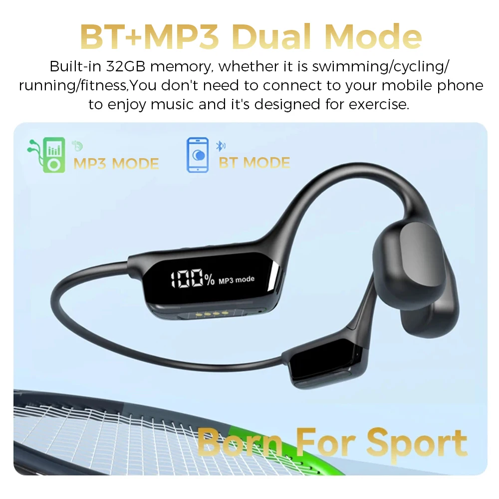 Xiaomi S10 IPX8 Waterproof Swimming Conduction Headphone Bluetooth 5.4 Bass Wireless Headset MP3 Player Sport Fitness Earphone