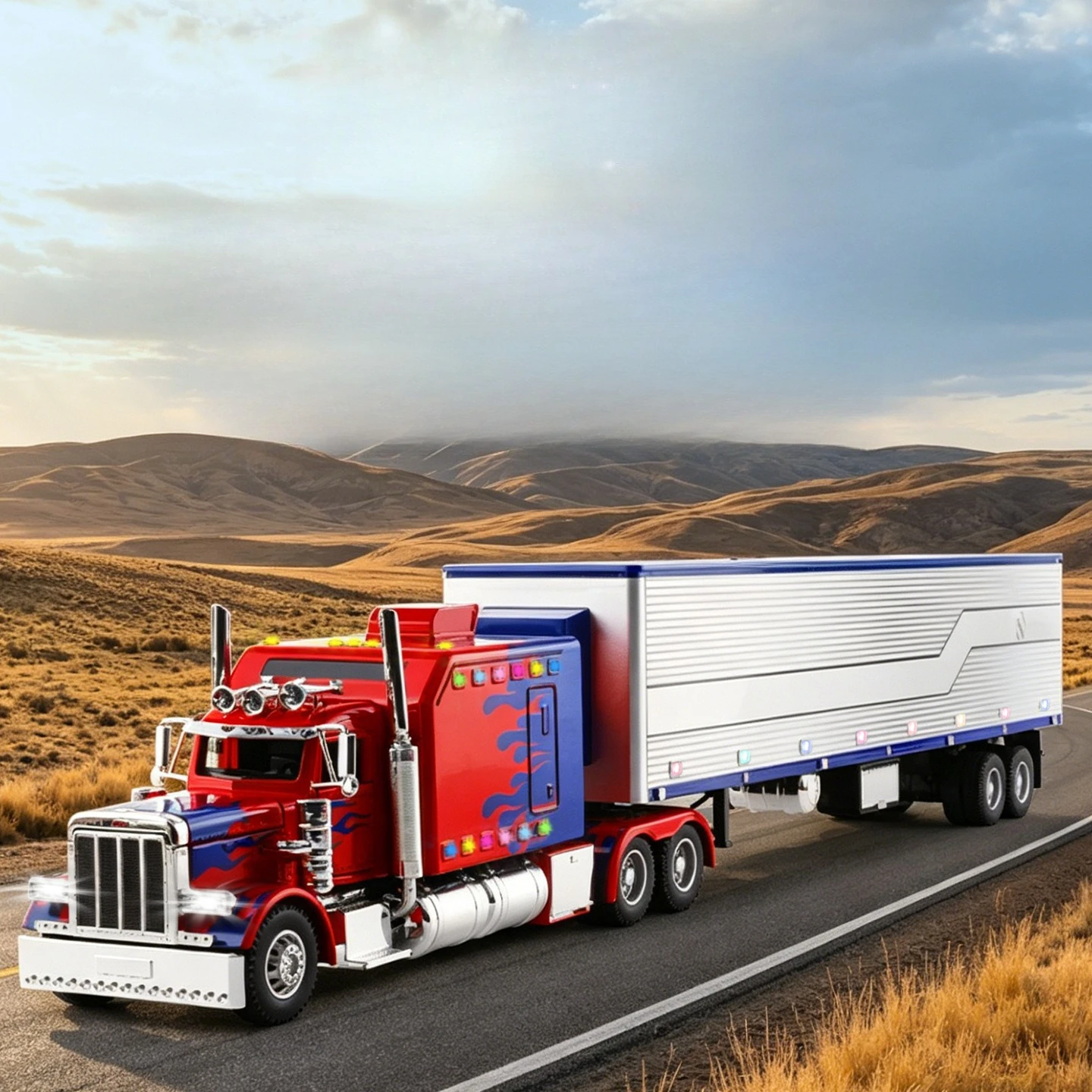 

1:24 Peterbilt 389 Semi Truck Tractor Trailer Alloy Metal Diecast Model Car Home Decoration Desktop Display Ornaments Colelction