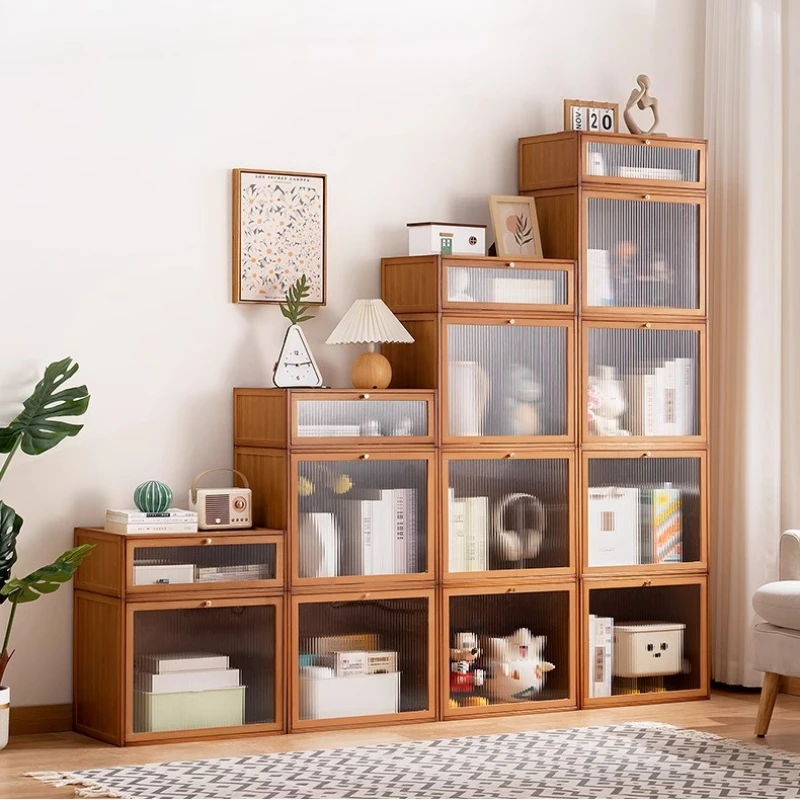 Bay Window Storage Cabinet Long Narrow Floating Shelf Modern Tatami Floor Cabinet with Hidden Compartments for Living Room