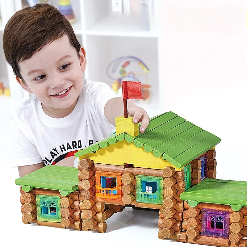 Diy Miniature Houses Baby Forest Chalet Wooden Puzzle Building Blocks Set Constructor Montessori Board Games Children Toy Gift