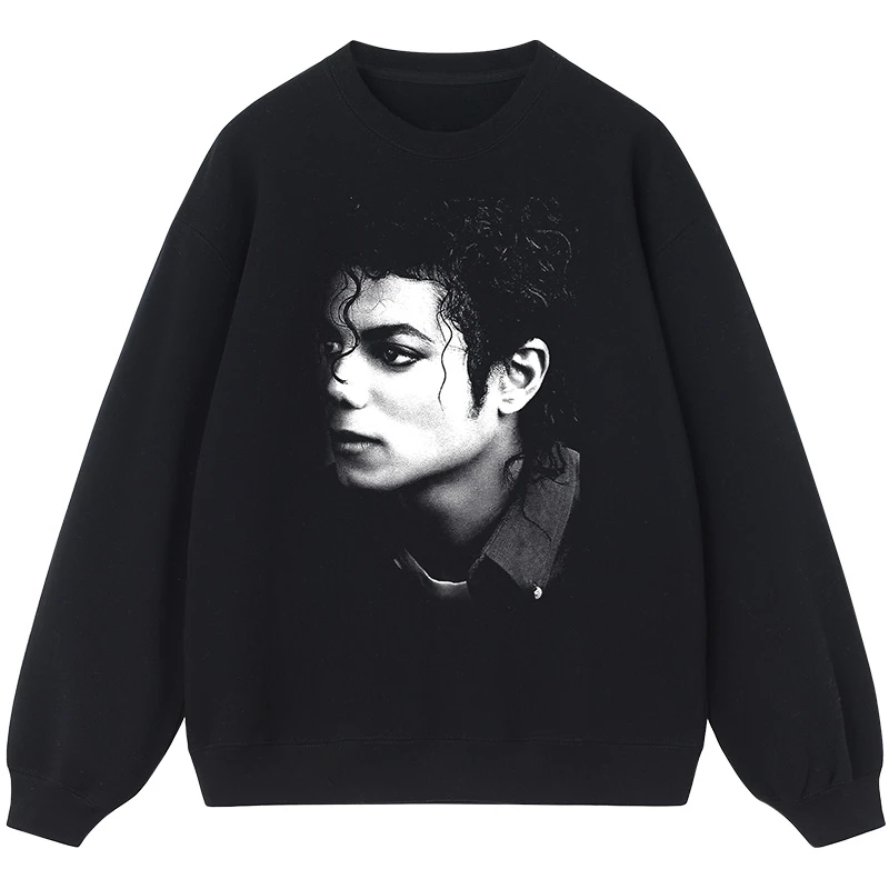 2024 última moda Y2k Michael Jackson patrón de alta calidad suéter de cuello redondo para hombres y mujeres deportes casuales jersey superventas