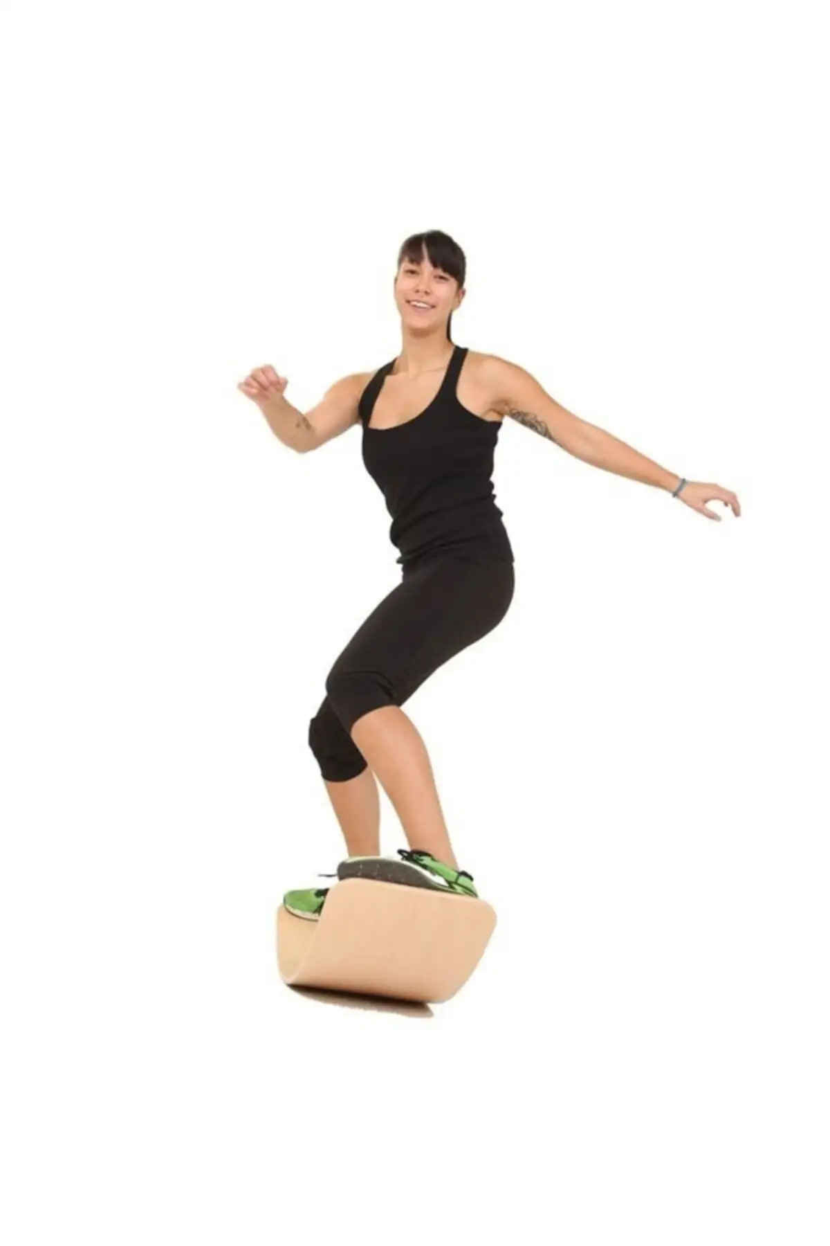 Balance Tahtası Balance Board Yoga Fitness Exercise Fitness Platform 90x30cm Natural Plywood