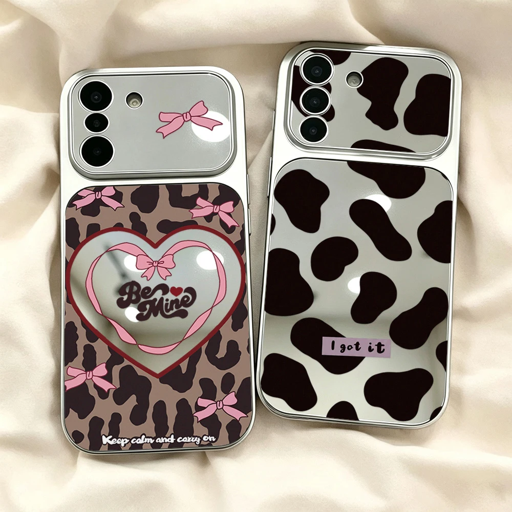 Leopardmuster-Spiegel-Handyhülle für Samsung A56 A17 A07 A37 A57 A16 A55 A54 A36 S26 S25 S24 S23 Ultra FE Stoßfeste Schutzhülle Bumper