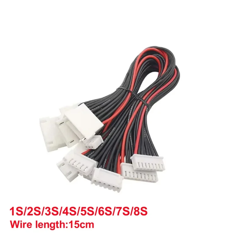 

5pcs/lot JST-XH Lipo Balance Wire Extension Charge Cable 1S 2S 3S 4S 5S 6S 7S 8S 15CM 22AWG For RC Car Drone Battery Charger