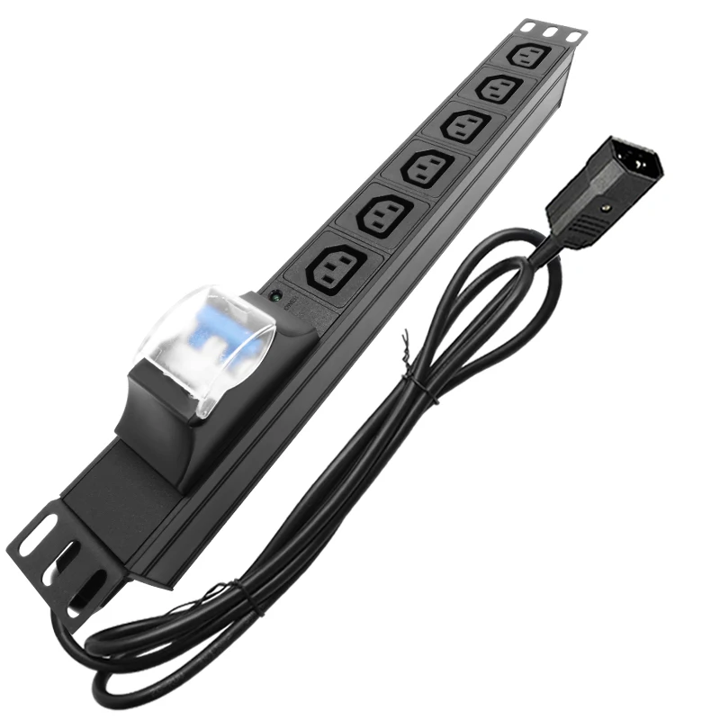 Подставка для сервера IEC 320 C13, 1U PDU, сетевой фильтр с 16 А, воздушным выключателем, 6 розеток, 2 м, Удлинительный шнур, разъем AU/US/UK/EU/C14