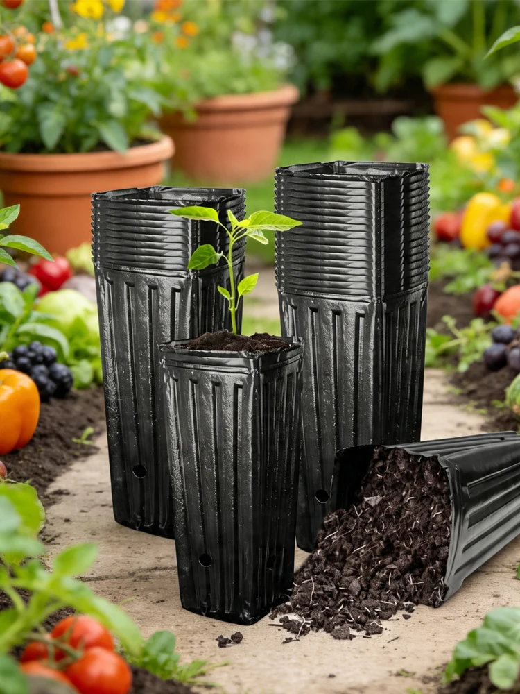 20 Stück Pflanzentöpfe für Setzlinge, Indoor-Garten-Blumentöpfe, Outdoor-Gemüse-Anzuchttaschen für Gärtnereien – Detail 1