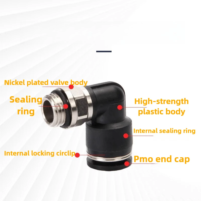 ‌PL6/PL10/PL16 Push-in Elbow Fittings - G Thread Pneumatic Quick Connector for Air Compressor & Automation Systems‌