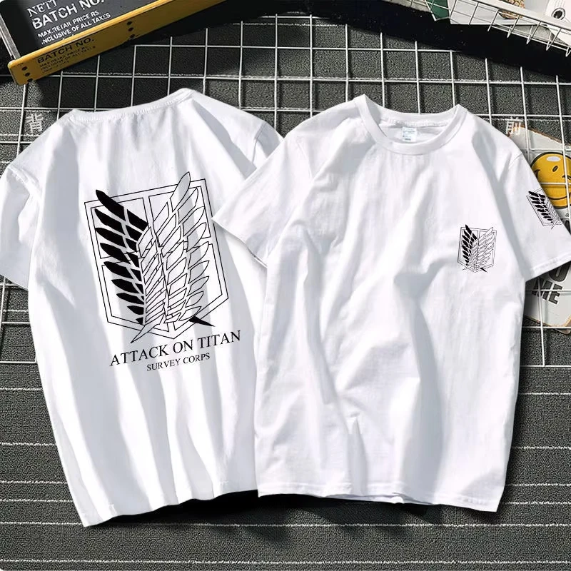 Summer Anime Attack on Titan Printed T Shirt Men Women Over Sized Trendy T-shirts Anime Fan T-shirt Harajuku Manga Summer Tops