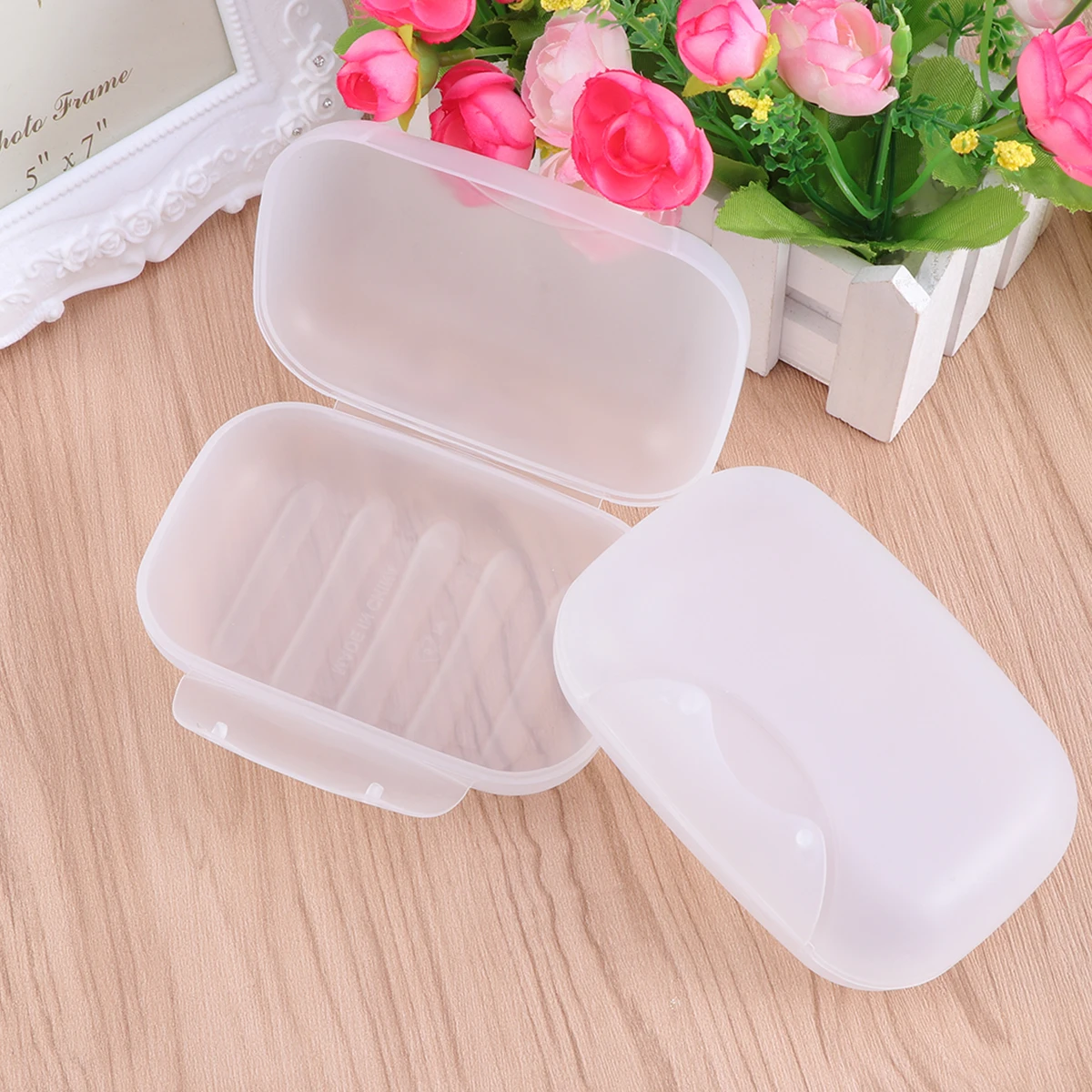 

2pcs Portable Leakproof Soap Box PP Plastic Compact Lightweight Sealed Container for Travel Camping Hiking Home Use