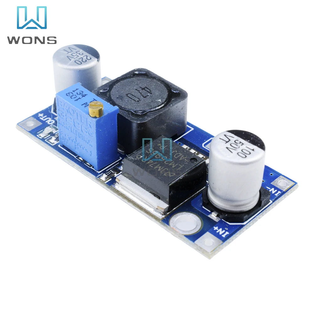 DC-DC Step-down Power Supply Module 3A Adjustable Step-down Module LM2596 Voltage Stabilized From 24 V To 12 V 5 V and 3 V