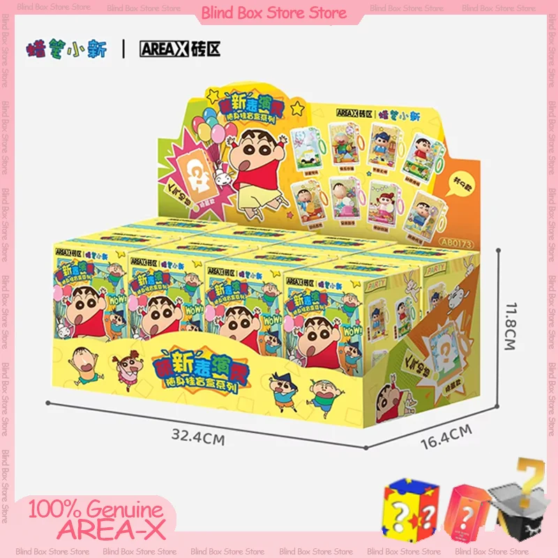Crayon Shin Chan-bloques de construcción para espectáculo de rendimiento, caja ciega, llavero, Fan para niños, regalo de Navidad, adorno de bolsa colgante portátil