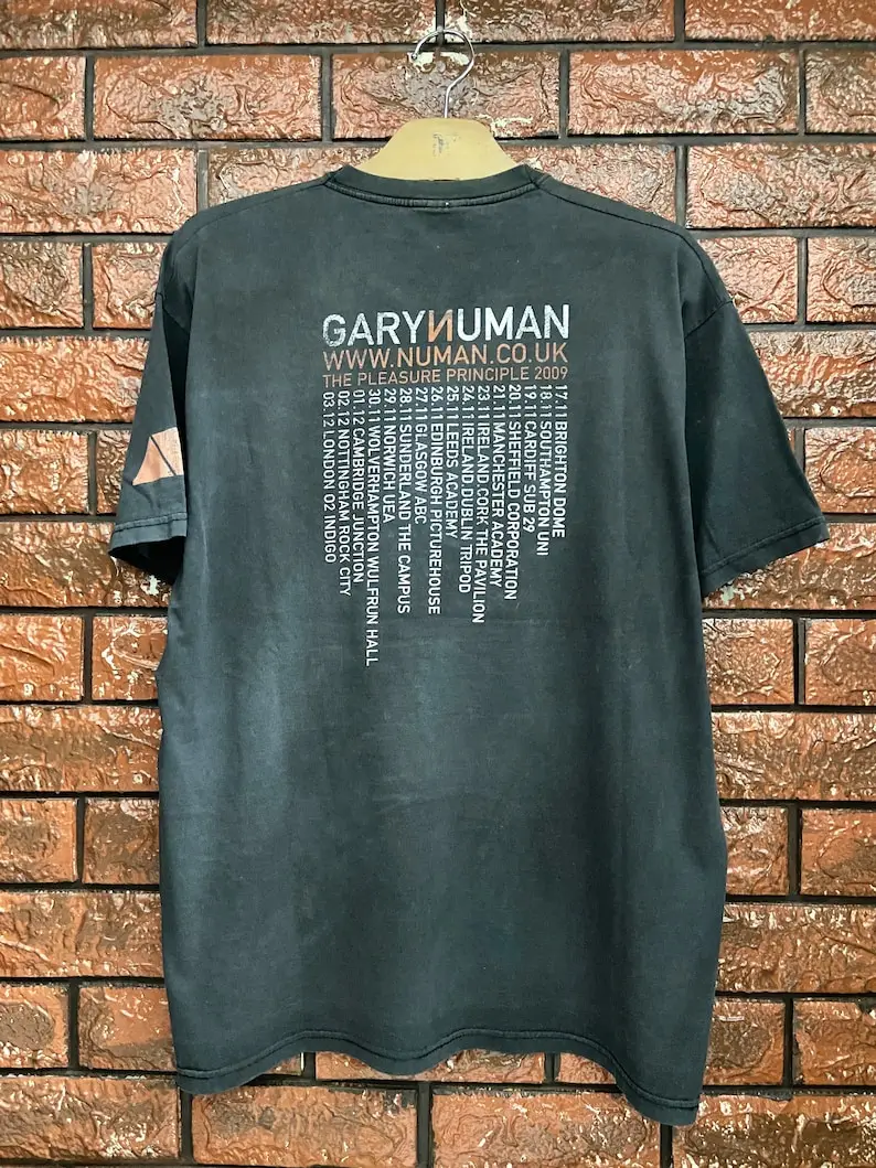 Vintage 00s Gary Numan English Synth New Wave Rock Tour T Shirt  New Wave  Post Punk  Vintage Band T Shirt Size L