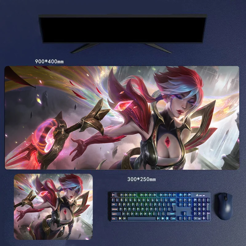 30/60/70/80cm The Exile Riven League of Legends Video Game Rubber HD Pattern Lockrand Mouse Pad Keyboard Computer Peripherals