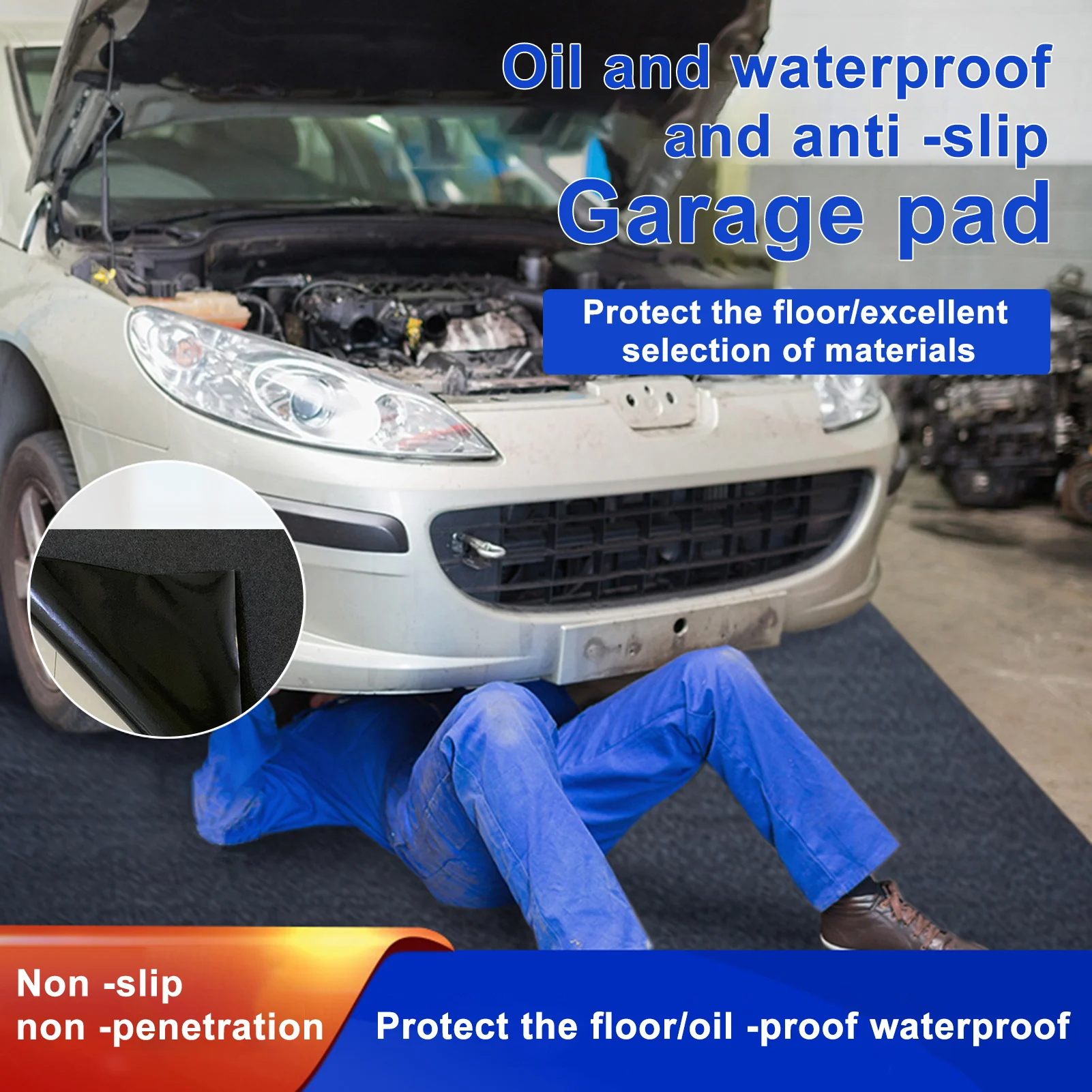 90.55X204.72inch Car Maintenance Mat Oil Felt Proof Protective Waterproof Garage Mat Floor Tools Automotive Repairing Garage Pad