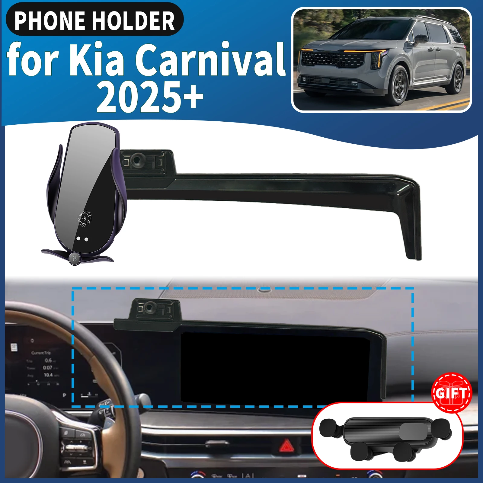 

fit for Kia Carnival KA4 2025 2026 2027 ​​Car Phone Holder Mount Vehicle-Specific GPS Navigation Easy Installation accessoires