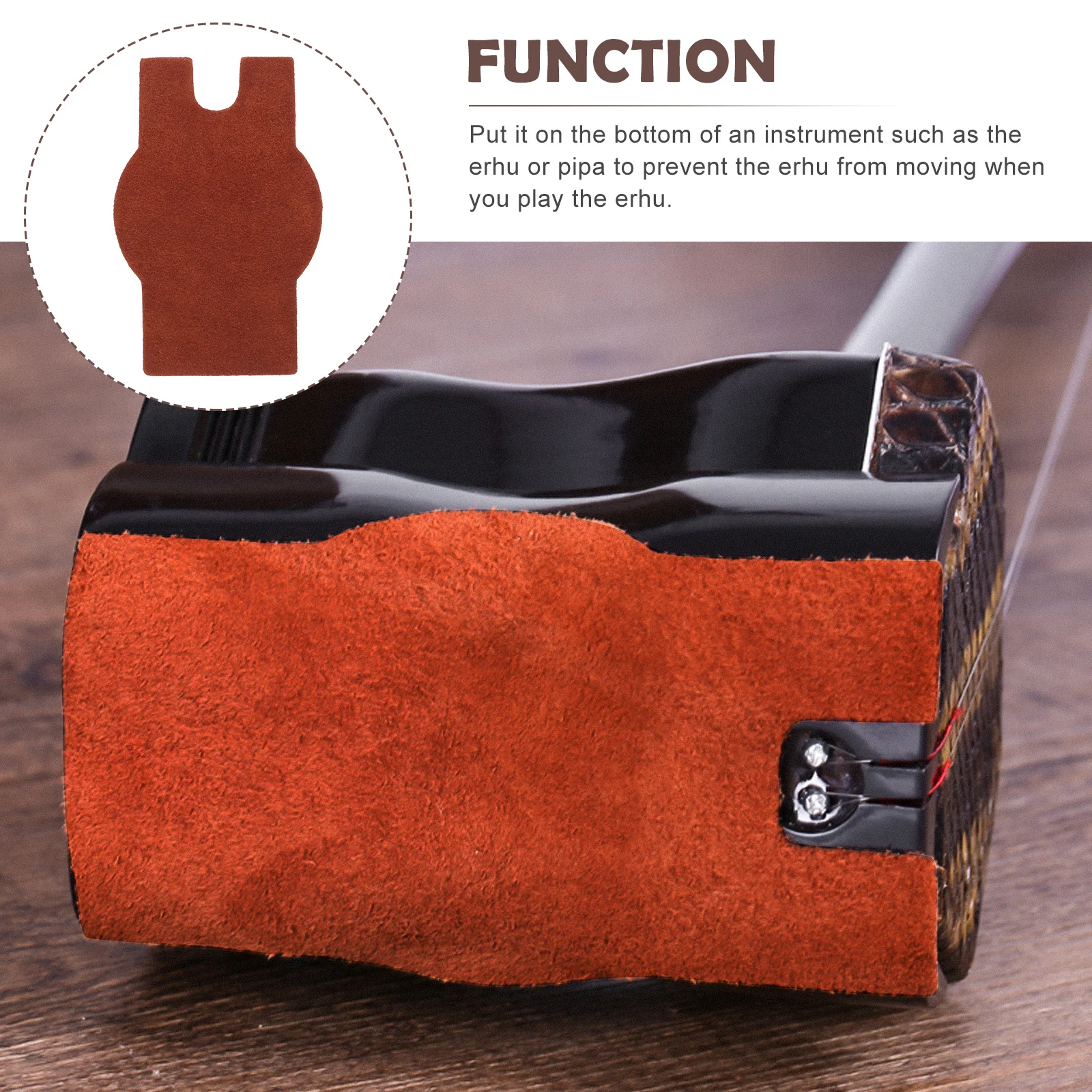

2Pcs High-Quality Cowhide Anti-Skid Pad for Erhu Pipa Liuqin Nonslip Cushion Musical Instrument Accessory Cowhide Anti-Slip Pad