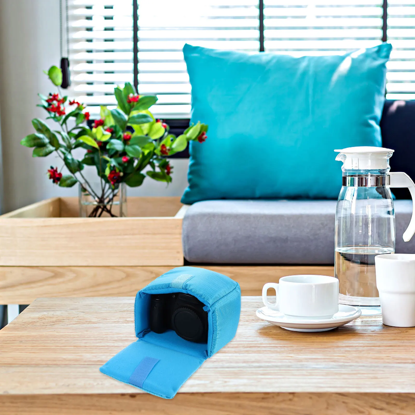 

Water Resistant Camera Lens Pouch Thickened Polyester Shockproof Protective Case Portable Lens Bag for Dslr Accessories Outdoor