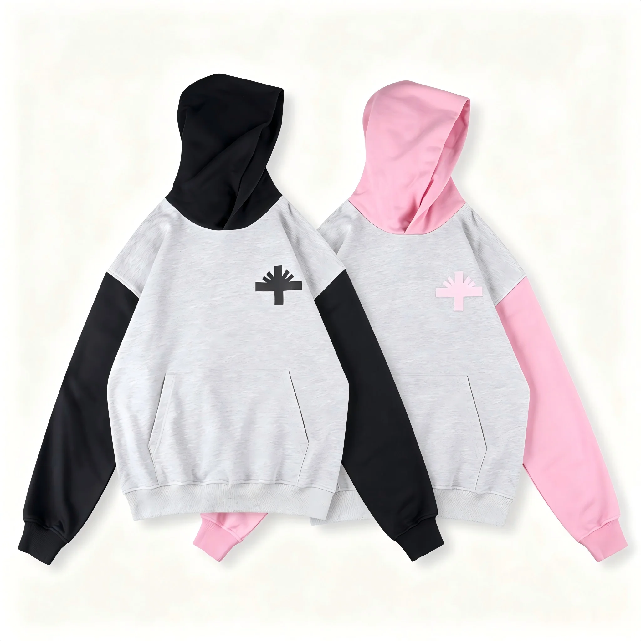 Vertabrae American high street trend Sacred prayer oversized hooded sweatshirt for both men and women