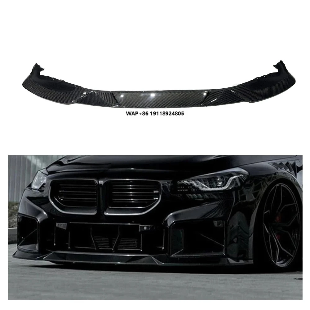 

Real Dry Carbon Fiber R44 Style Front Bumper Lip Diffuser Splitters Spoiler New Auto Part for-BMW M2 G87 Front Lip