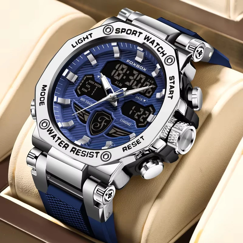 

LIGE Luxury Man Wristwatches Fashion LED Display Luminous Sport Man Watch Waterproof Calendar Quartz Watch Mens+Gift Box