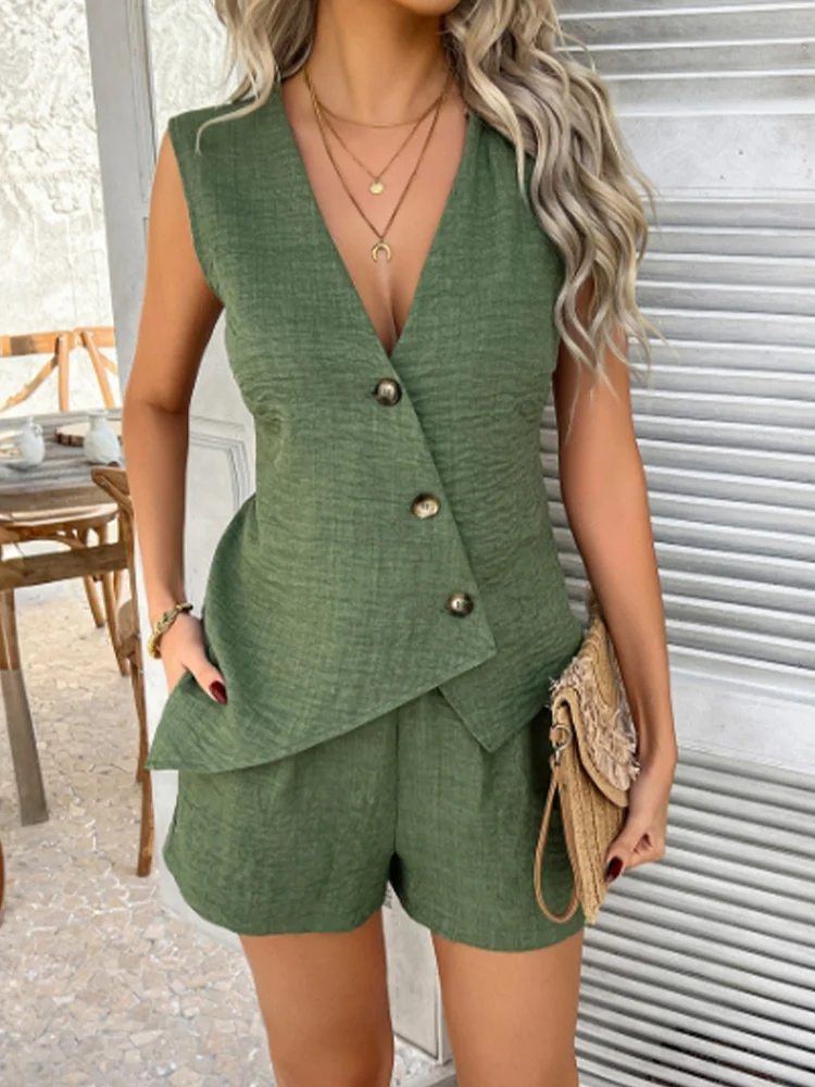 Однотонный жилет без рукавов