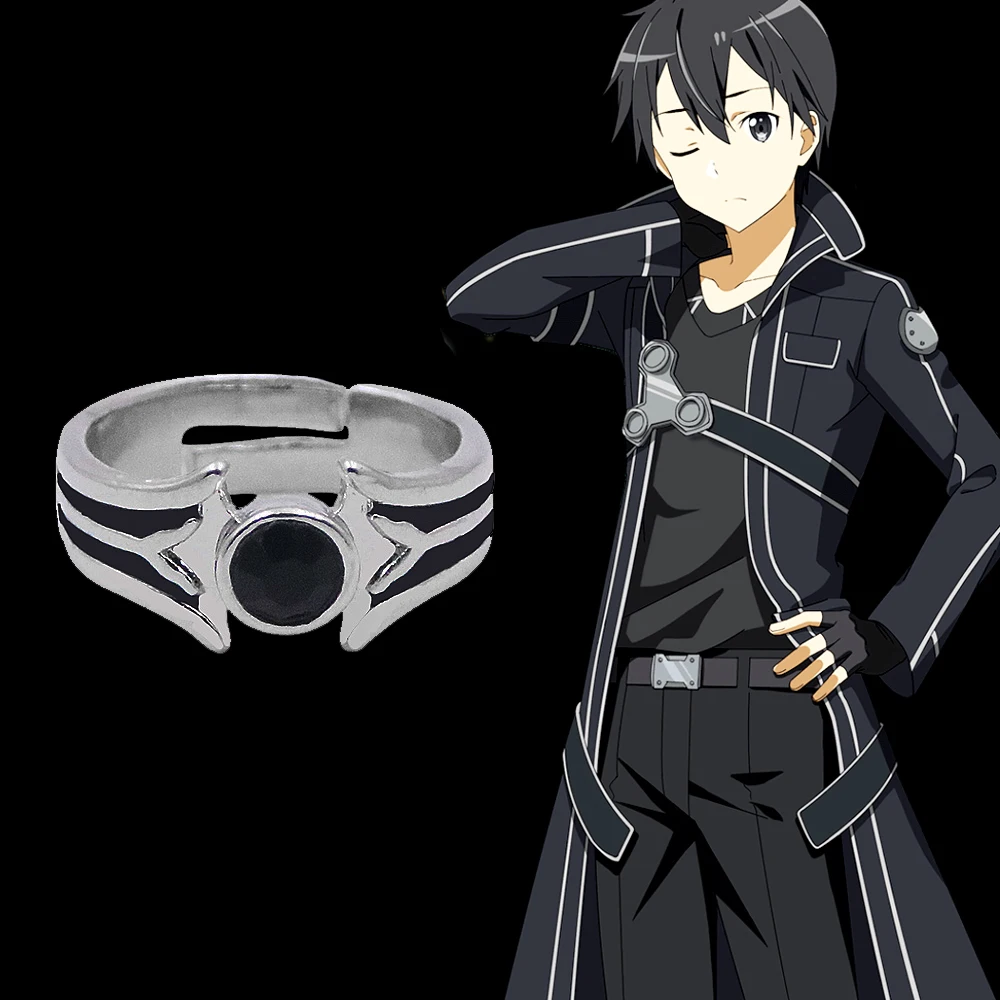 Anillo ajustable de Metal para hombres y mujeres, accesorios de utilería de joyería, Anime Sword Art Online, Kazuto Kirigaya, Cosplay