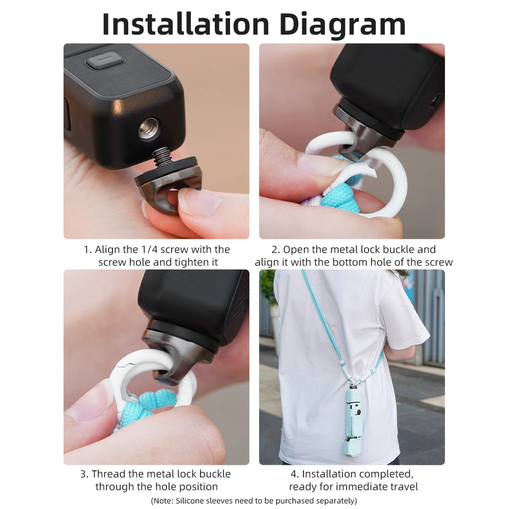 Шейный ремешок для DJI Pocket 3, регулируемый портативный ремешок для камеры с защитой от падения, безопасный ремешок для уличной съемки, веревка с защитой от падения