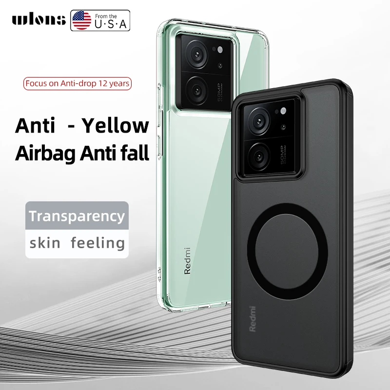 For Xiaomi 13T Pro Airbags Shockproof Magnetic Wireless Charging Case Shell for Xiaomi Mi 13T Pro Mi13T Pro Protection Cover