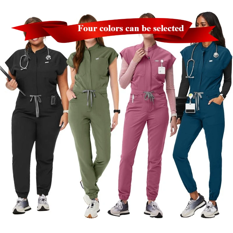 Scrubs Women Uniform Hospital Surgical Gowns Jumpsuit High End Nursing Workwear Healthcare Beauty Salon Aesthetic Uniforms Scrub