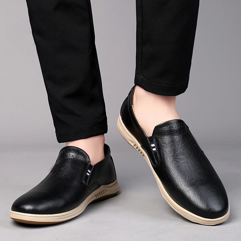 Men Leather Shoes Men Casual Luxury Brand Handmade Penny Loafers Men Slip On Flats Driving Dress Shoes