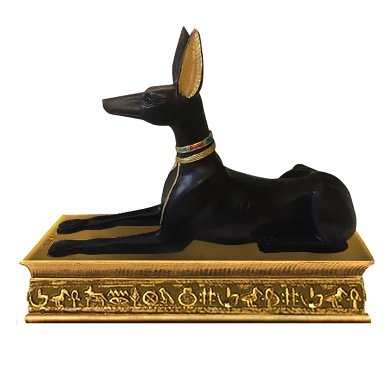 Resin Egyptian Sun God Anubis Dog Statue Ornaments, Horus Bird Head, Travel Ornaments, 25x10x6cm, New