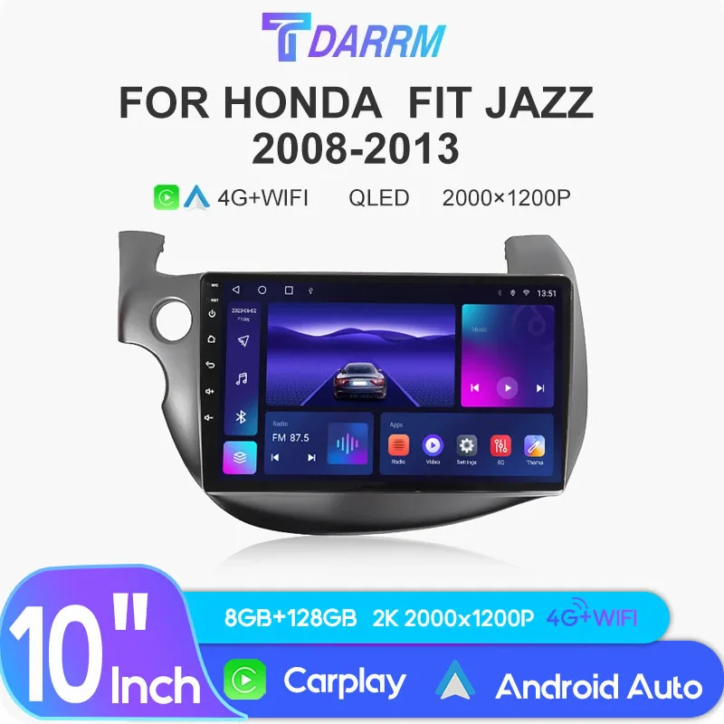 

Android 12 Auto Radio for HONDA FIT JAZZ 2007-2013 LHD 4G Car Multimedia GPS 2din RDS AI Voice Wireless CarPlay Autoradio Stereo