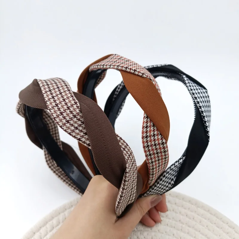Vintage Braided Headbands for Women Twisted Hairband Contrast Color Simple Hair Band Solid Color Girls Headwear Hair Accessories