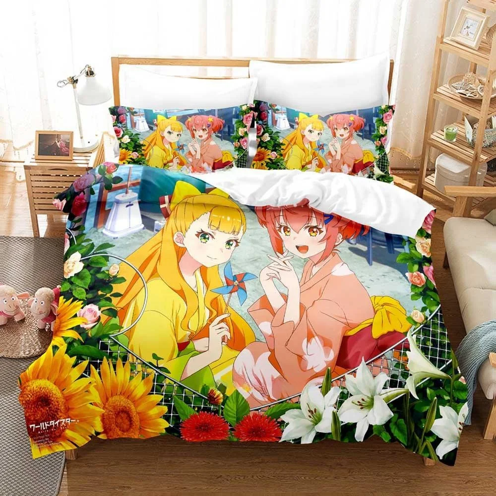 3D Print Anime Kawaii Girl World Dai Star Bedding Set Single Twin Full Queen King Size Bed Set Adult Kid Bedroom Duvetcover Sets