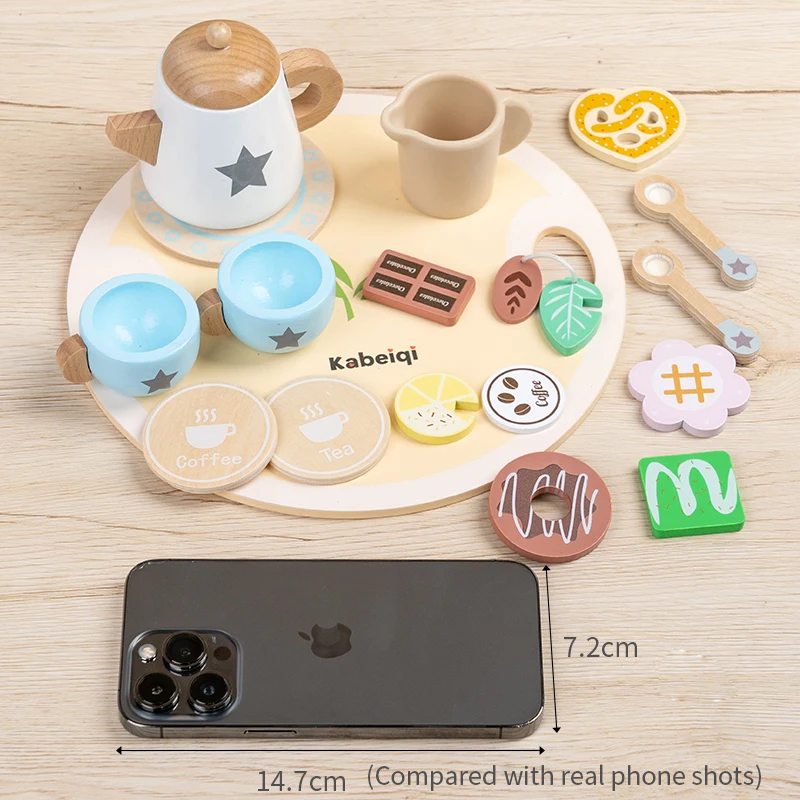 Kids Wooden Toys Set Cake Ice Cream Time Playset Toddler Pretend Play Kitchen Accessories Gift for Children afternoon tea gift