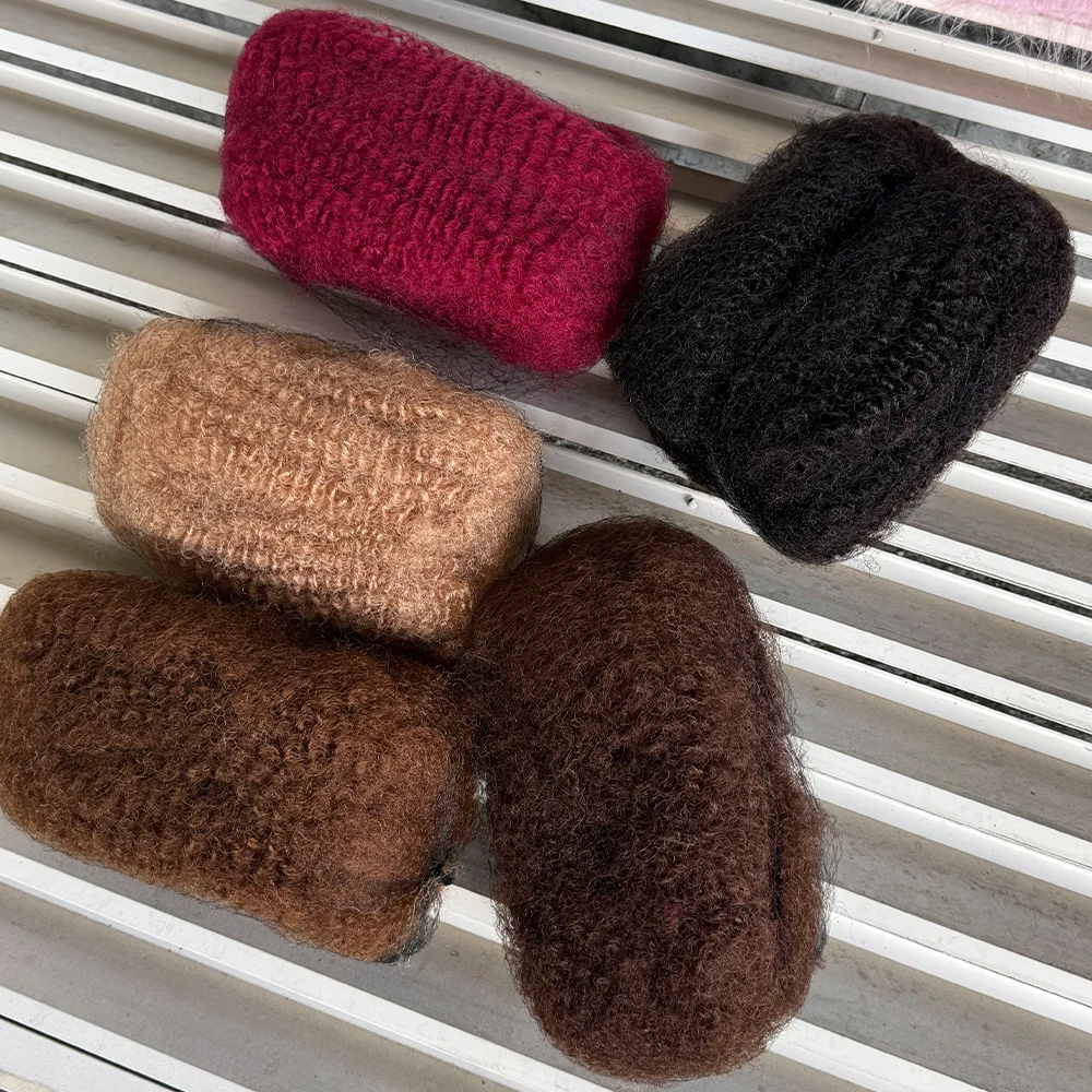 الملونة الأفرو Kinkys السائبة الشعر البشري الكروشيه شعر مستعار بشري الأفرو غريب مجعد الشعر السائبة إصلاح Locs ، تويست ، تجديل الشعر