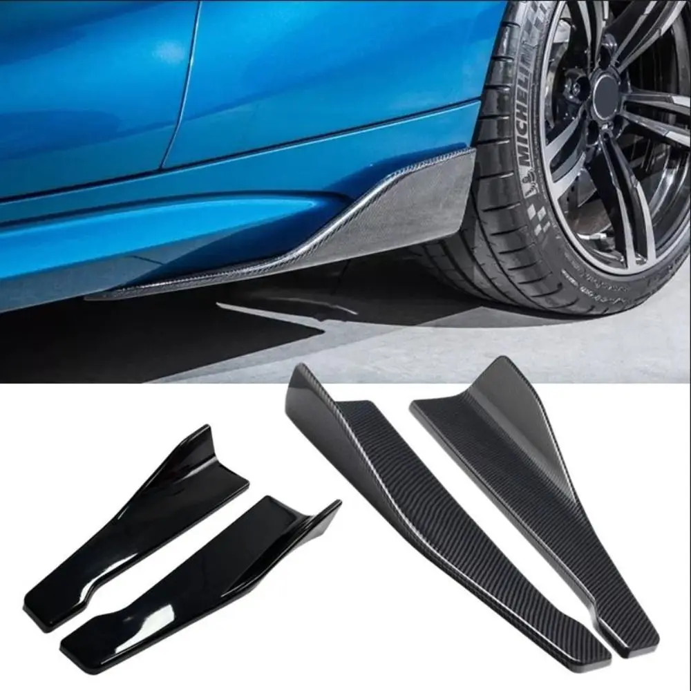 Spoiler Splitter Car Bumper Spoiler Rear Lip Diffuser Carbon fibre Car Side Skirt Bumper Bars Extensions ABS