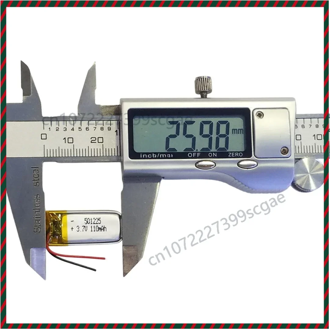 Compact 501225 Lithium Battery, Fits 551225 110mAh for Bluetooth Headset Speaker Reading Pen Micro Devices