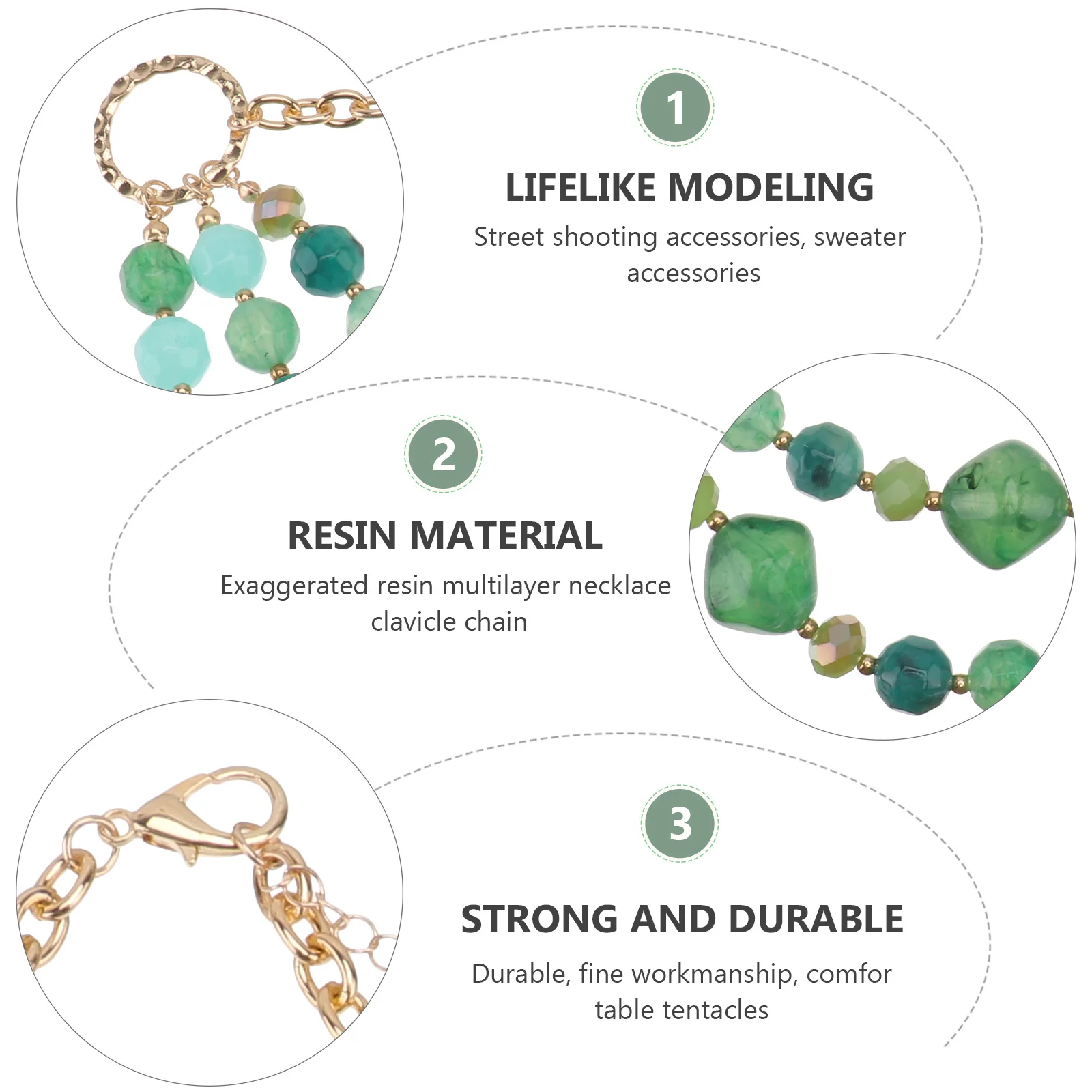 

1Set Multi Layer Necklace Earrings Set Resin Stylish Danglers Wedding Prom Women Jewelry Creative Earring Set