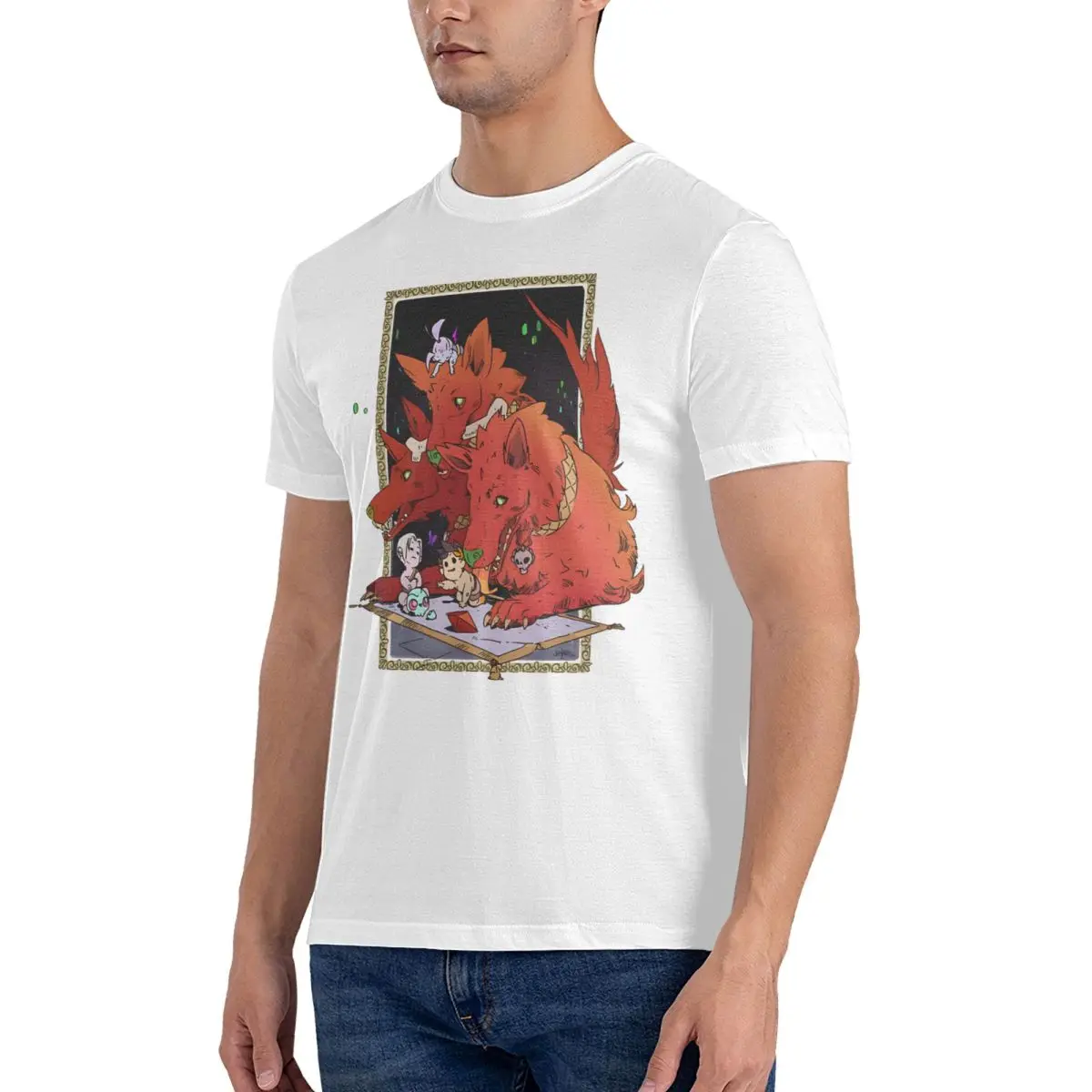 Men's Cerberus Game T Shirt Hades Pure Cotton Clothing Hipster Short Sleeve Crew Neck Tee Shirt 6XL T-Shirt