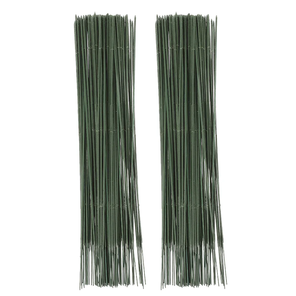 

100Pcs Green Floral Stem Wire Flexible DIY Flower Arrangement Supplies Realistic Coating Durable Material Easy to Shape