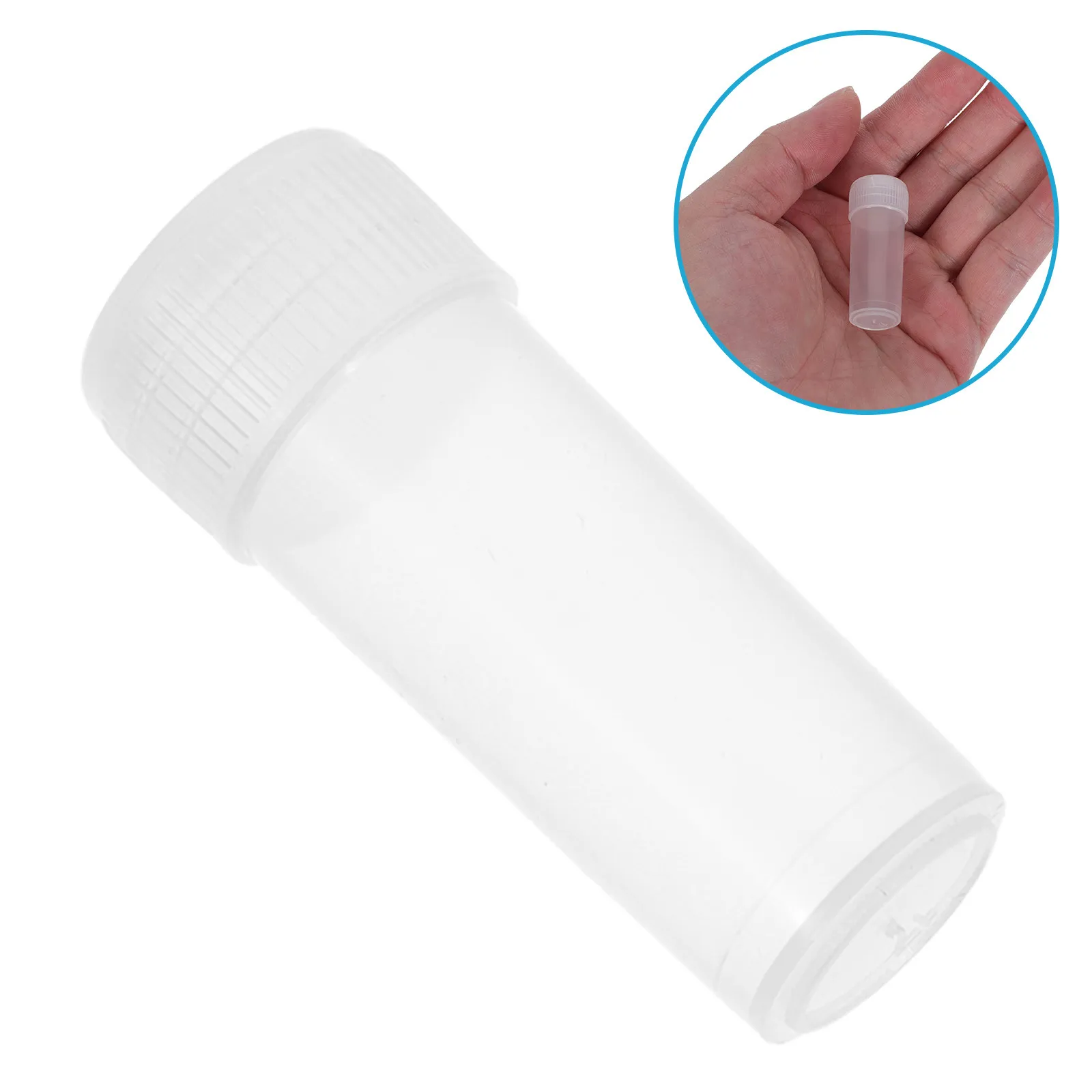 50Pcs Plastic Sample Bottles Mini Transparent Thickened Vials Screw Caps Lab Storage Container Powder Granules Research