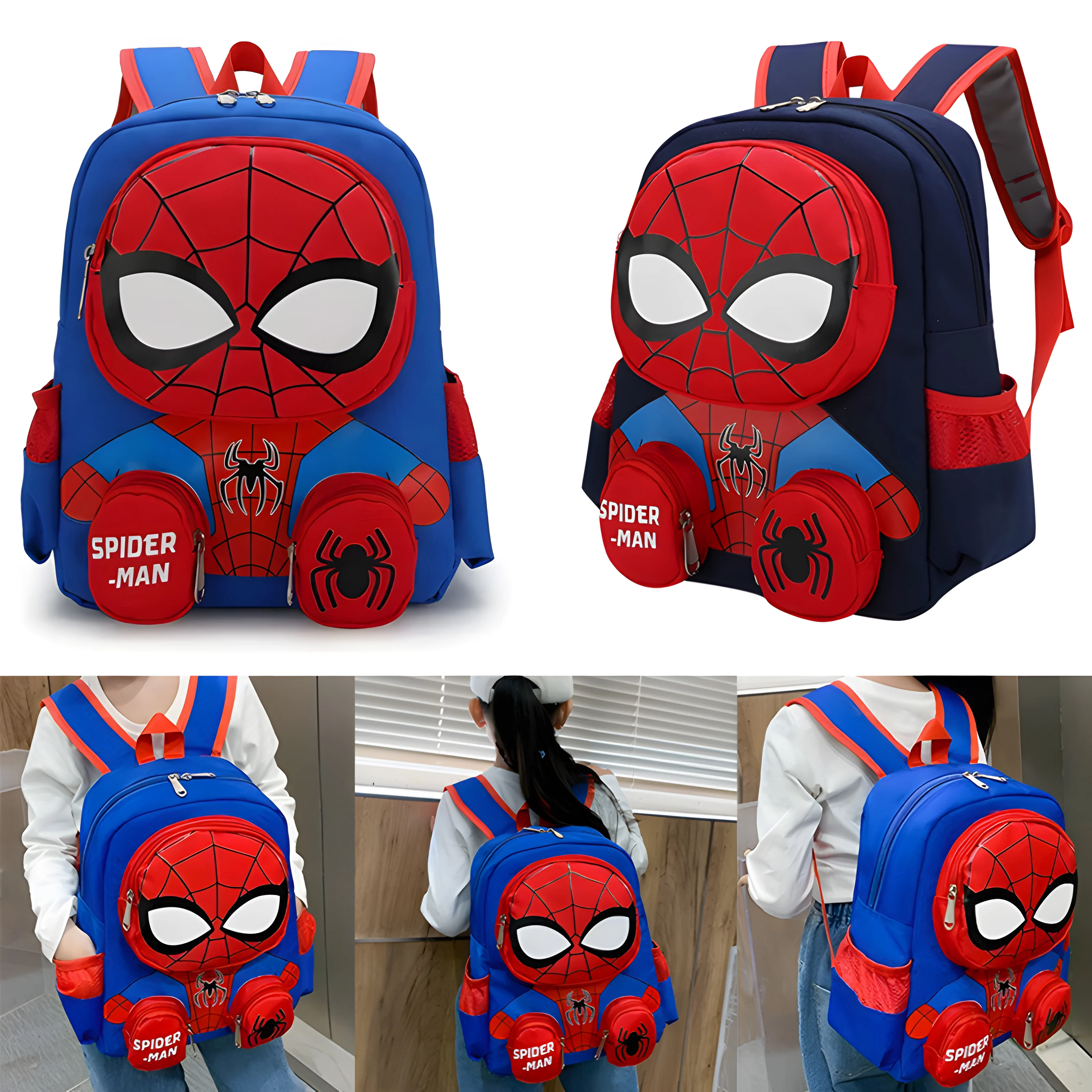 ia de la historieta 3d grande capacidad de los estudiantes de la mochila de viaje de los niños de los super heróis de las mochilas de Spiderman de los juguetes calientes