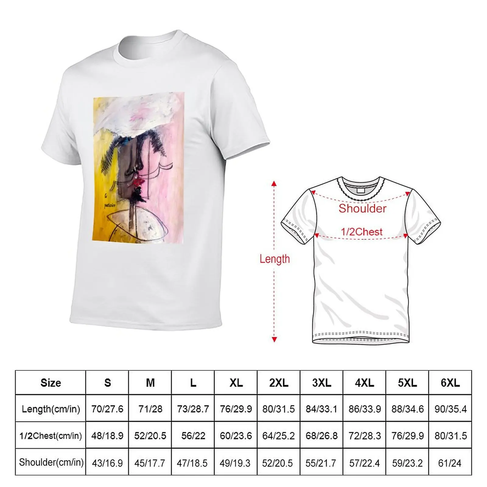 Le P?tissier-French Chef Baker Pastry Chef Painting T-Shirt Casual Graphic Print Tee