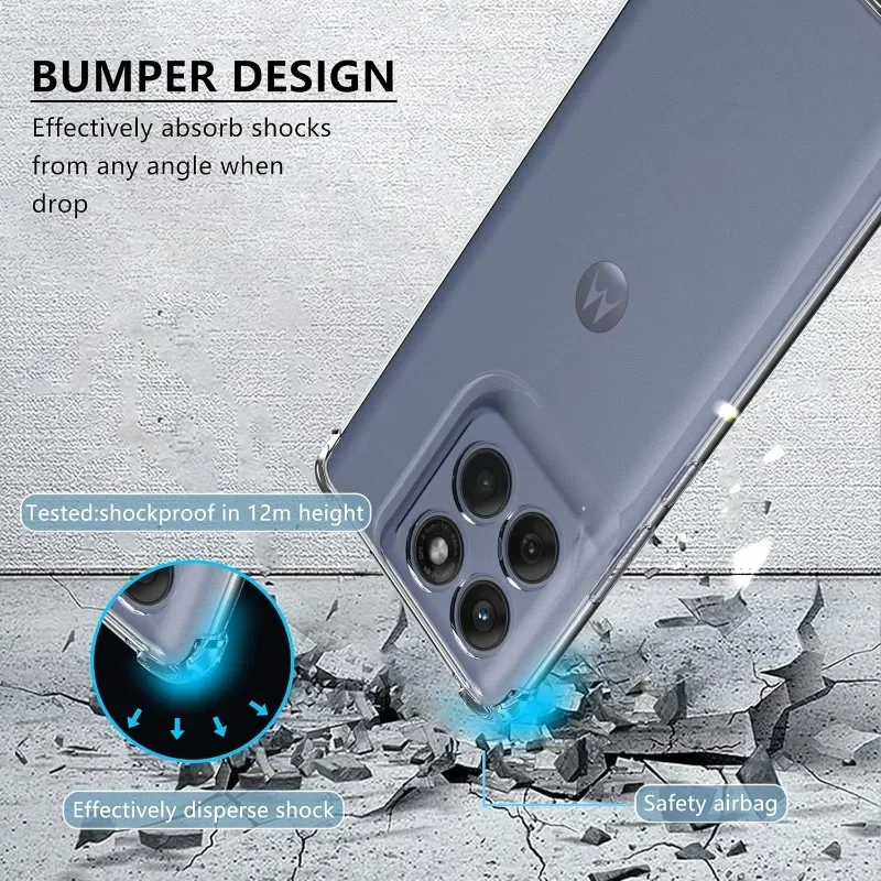 Schokbestendig TPU Case Voor Motorola Mote Edge 60 Fusion Pro Beschermhoes Voor Moto Edge 50 Pro Transparante Capa Coque Fundas