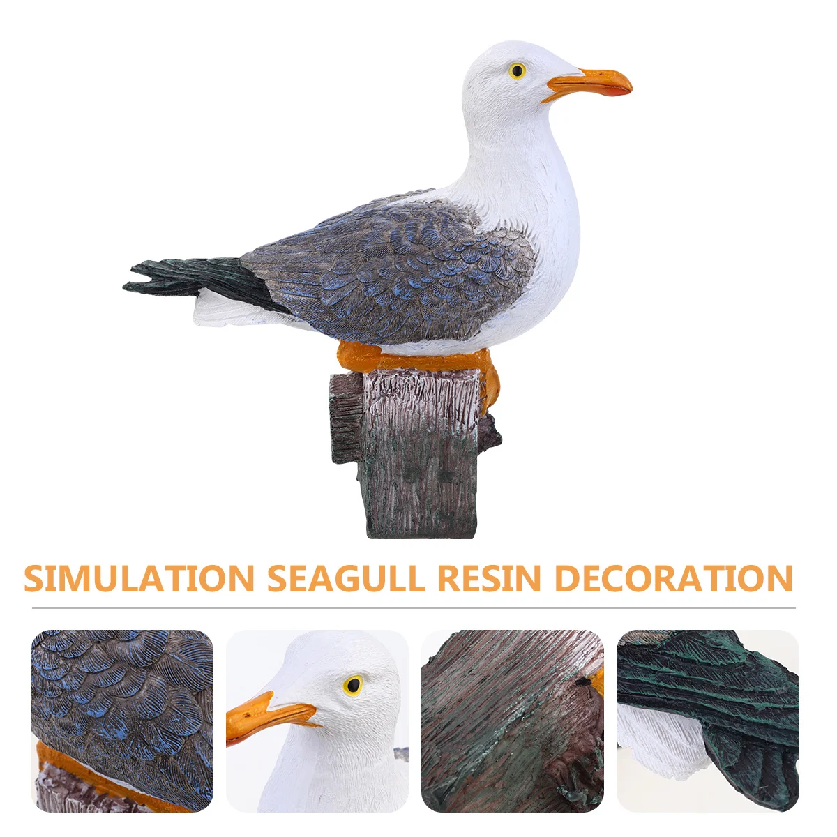 

Creative Simulation Seagull Sculptures Modern Minimalist Design Resin Desktop Decoration White Gray for Shelves Car Plants