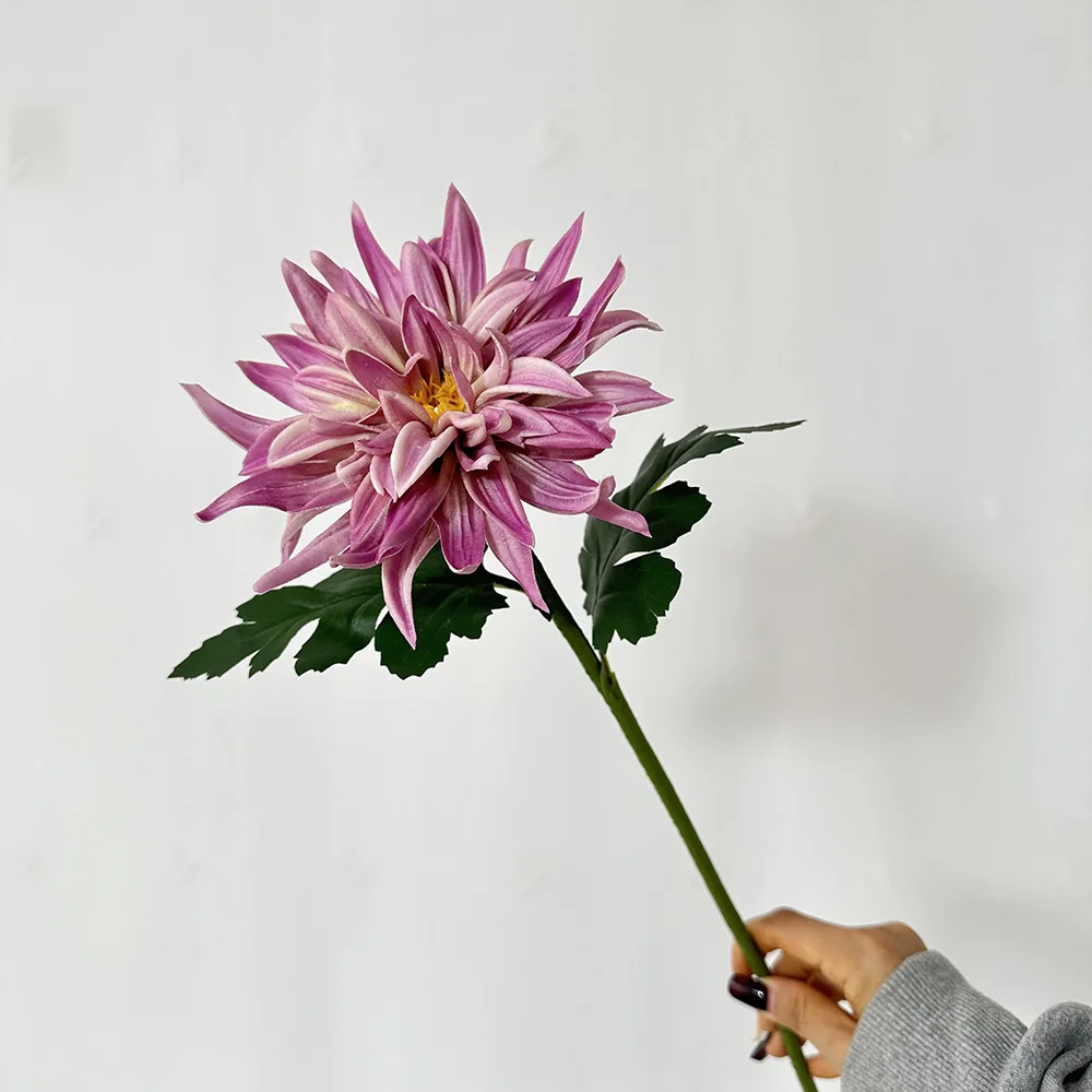 5Pcs/lot Artificial PU Dahlia Flowers Wedding Decoration Fake Flowers Arrangement Home Accessories Party Table Floral Dahlias